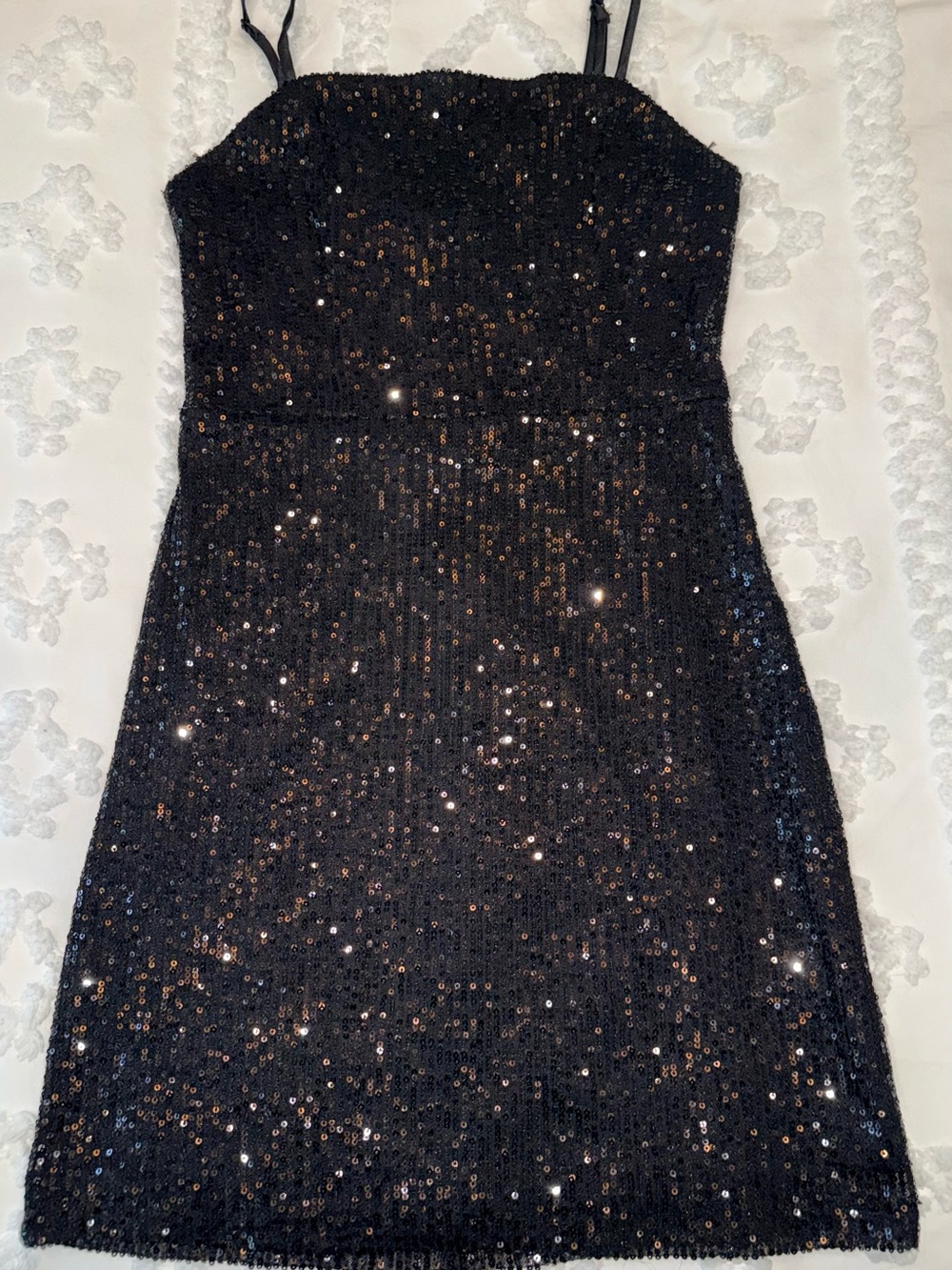 Black Sequin Strap Dress - Women